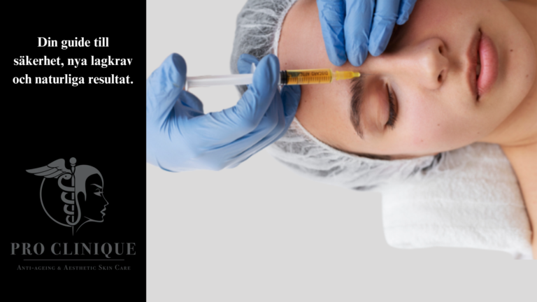 En legitimerad sjuksköterska förbereder en botoxbehandling på en klinik i Sverige